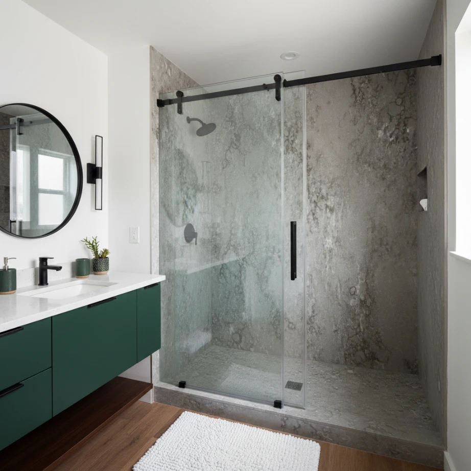 shower remodel walls purostone marbled ash smart choice baths